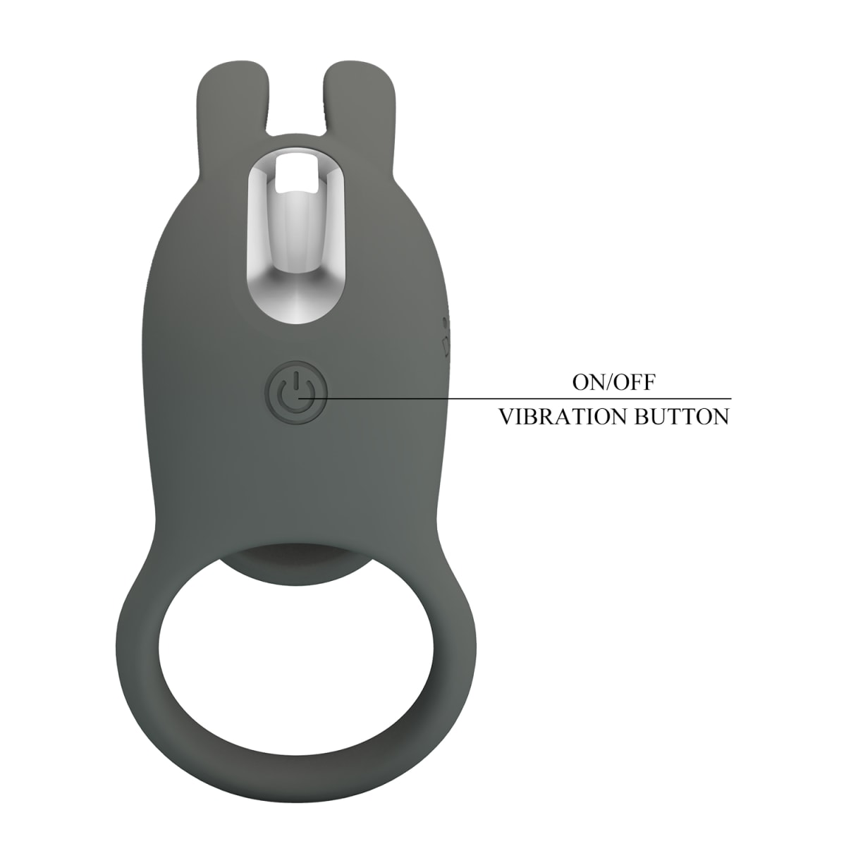 Anillo vibrador de silicona gris - Recargable 24