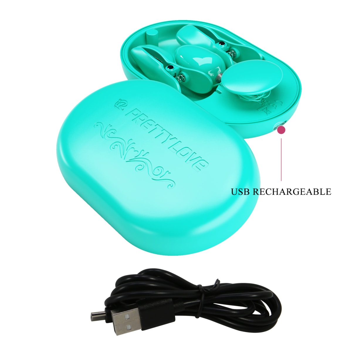 Pinzas para pezonas con vibrador o electro shock - Recargable 24