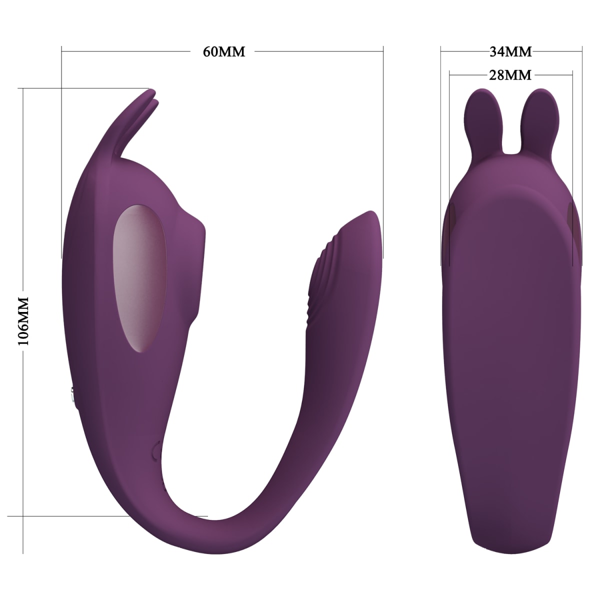 Vibrador con succionador de pareja APP Shey - Recagable4
