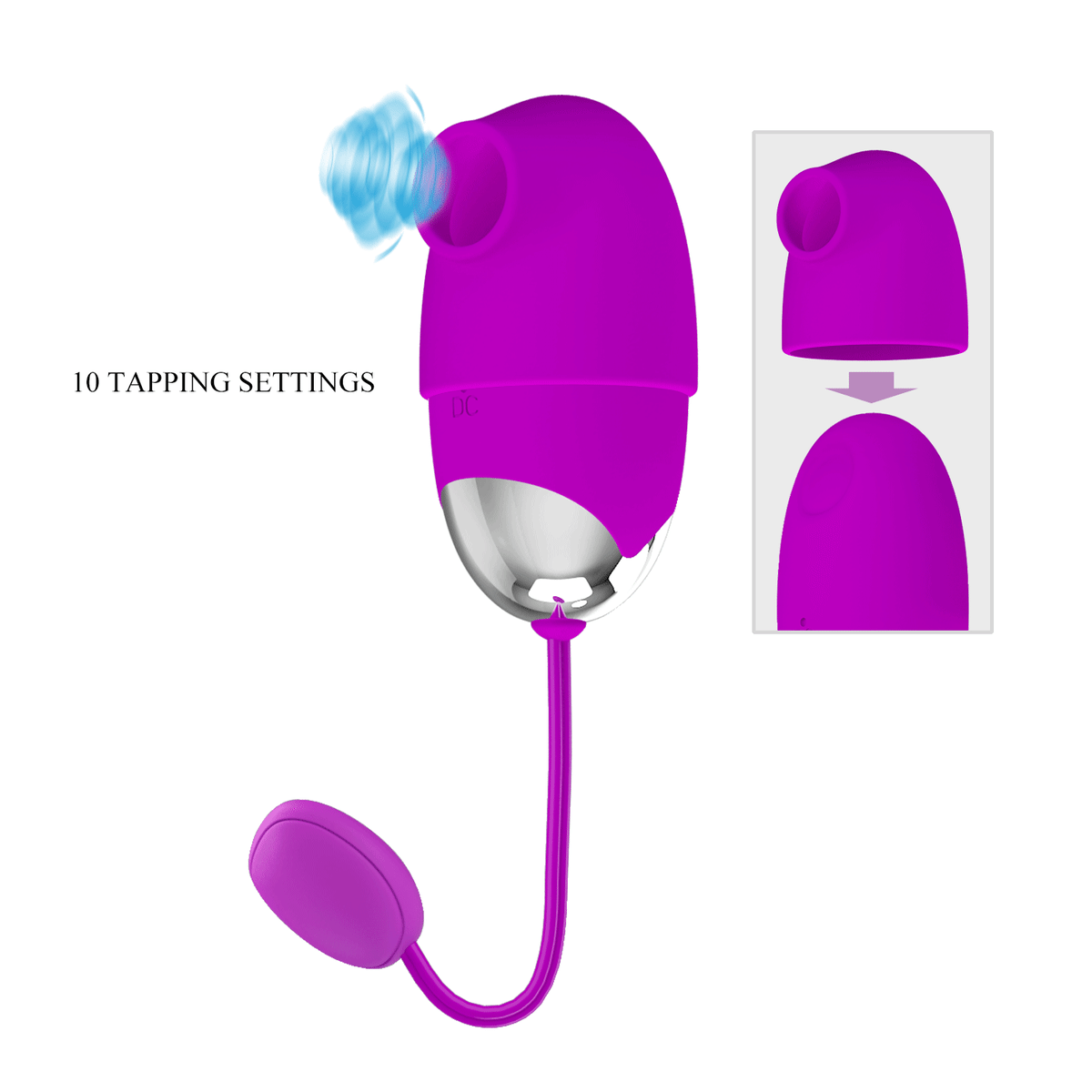 Vibrador huevo con sucionador Kaila - Recagable3