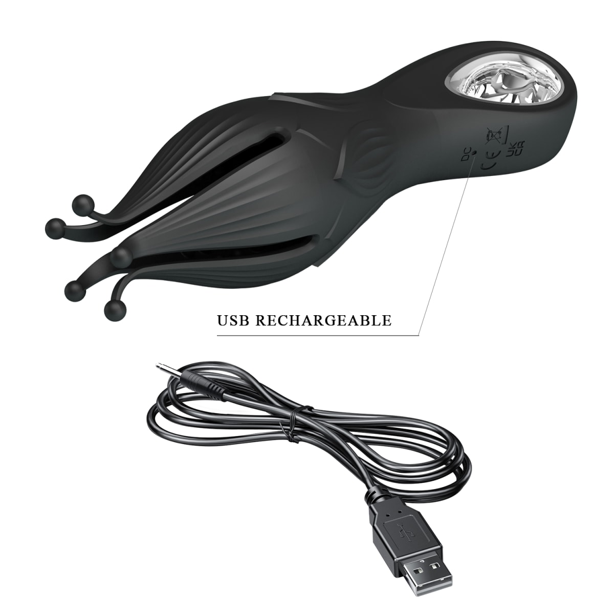 Masturbador másculino de silicona - Recargable4