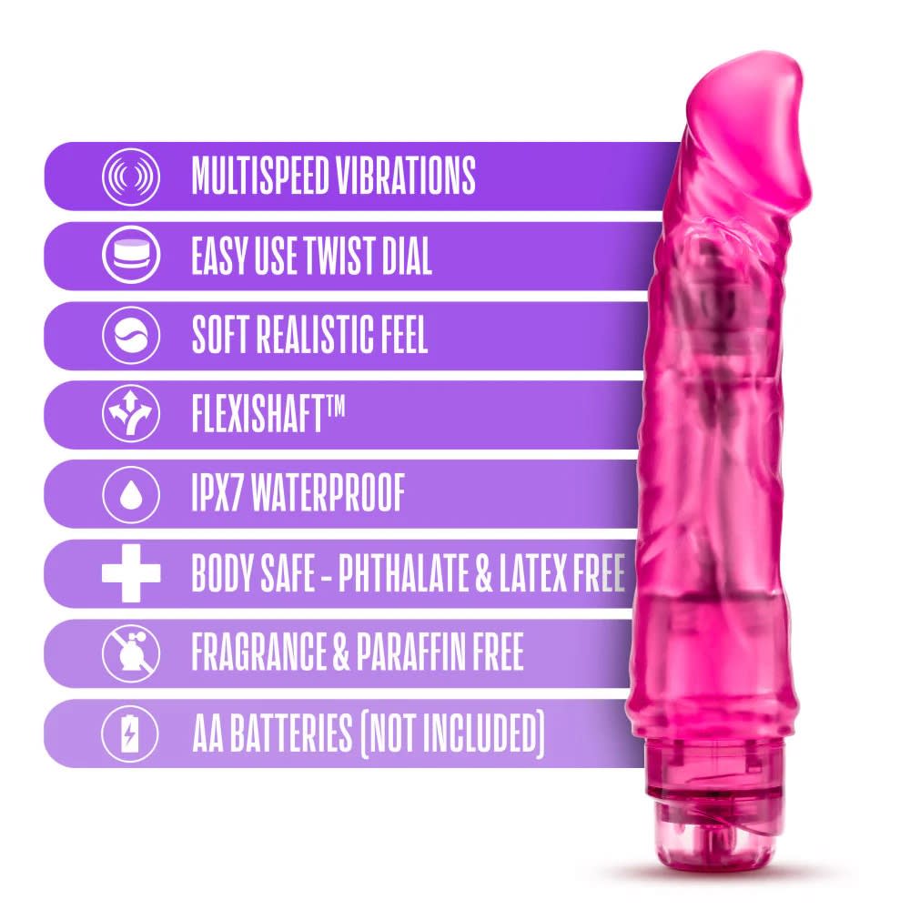 Vibrador jelly B yours 6 rosado 19.5 cm1