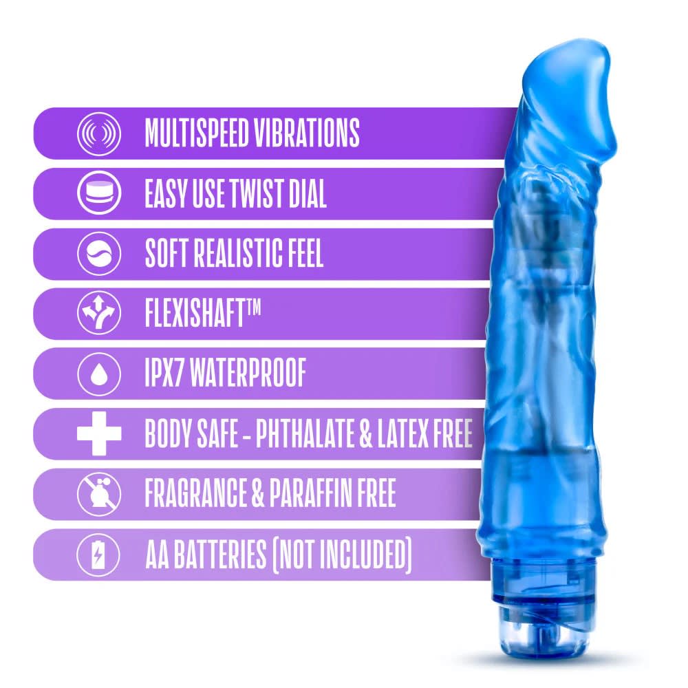 Vibrador jelly B yours 6 azul 19.5 cm3