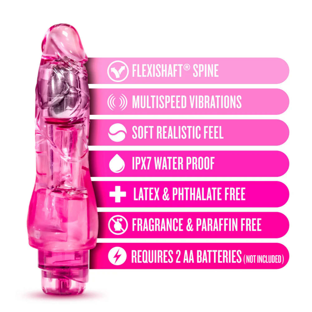 Vibrador jelly Fantasy vibe rosado 18 cm1