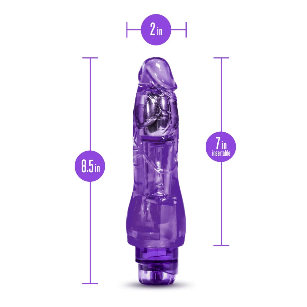 Vibrador jelly Fantasy vibe morado 18 cm2