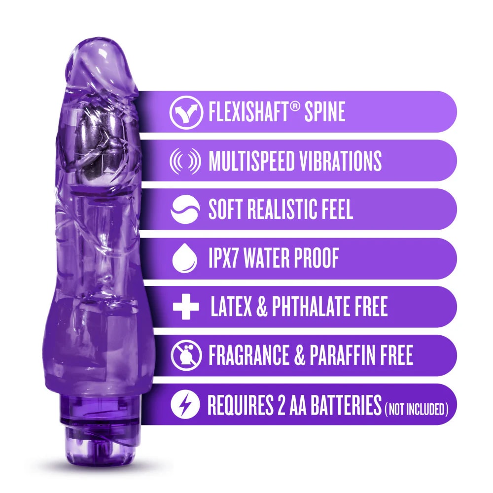 Vibrador jelly Fantasy vibe morado 18 cm1
