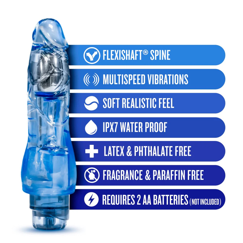 Vibrador jelly Fantasy vibe azul 18 cm1