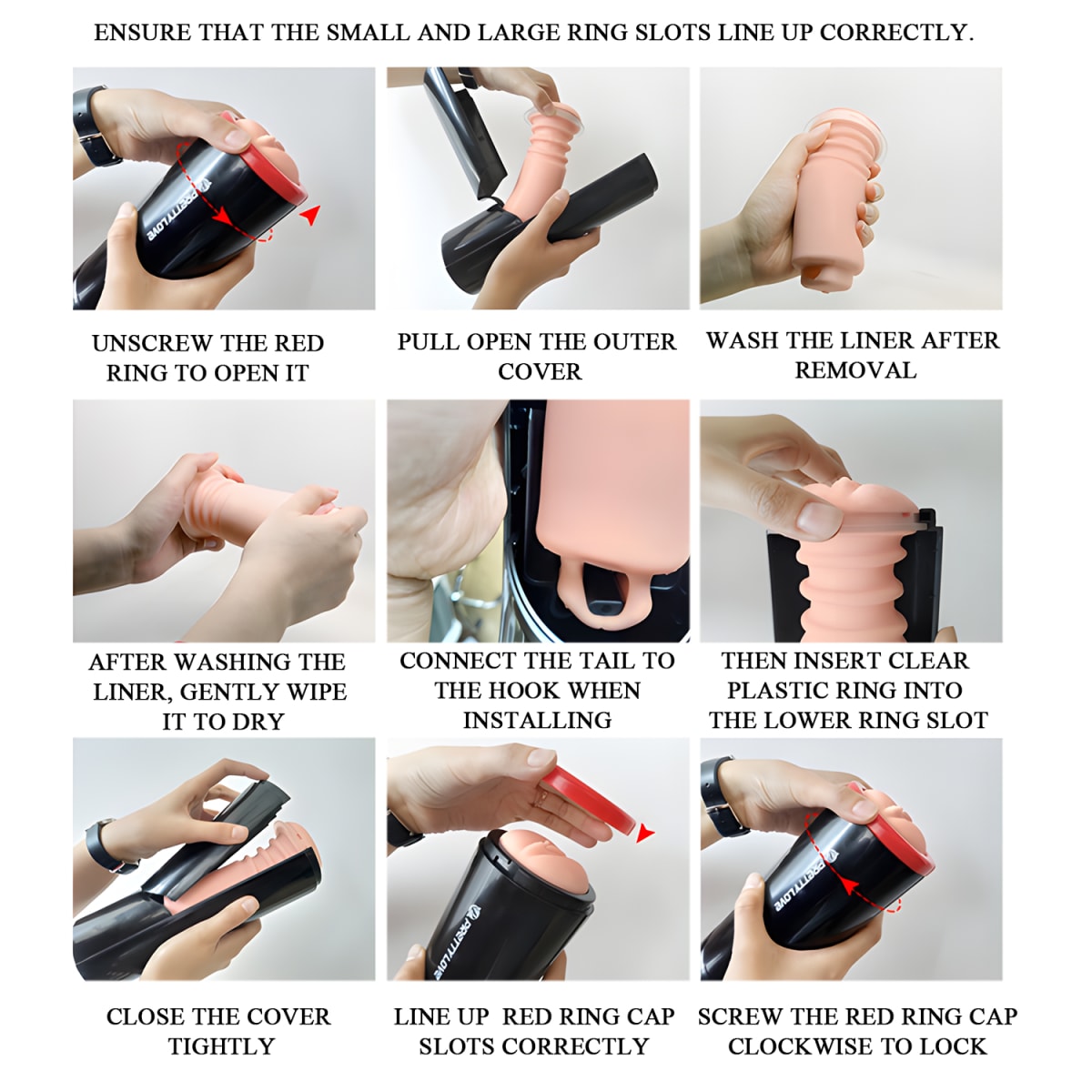 Masturbador masculino retractil Ozzy negro3