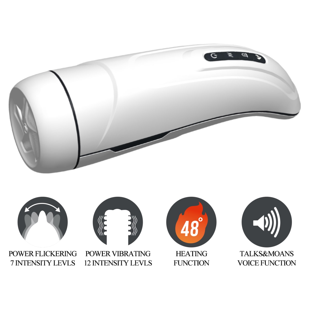 Masturbador masculino con vibrador Marissa - Recargable1