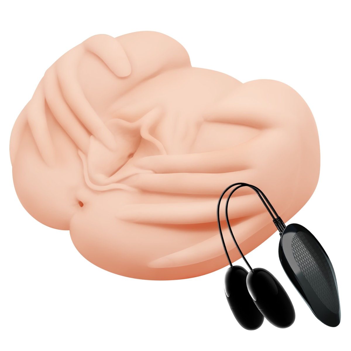 Masturbador realista con doble vibrador1
