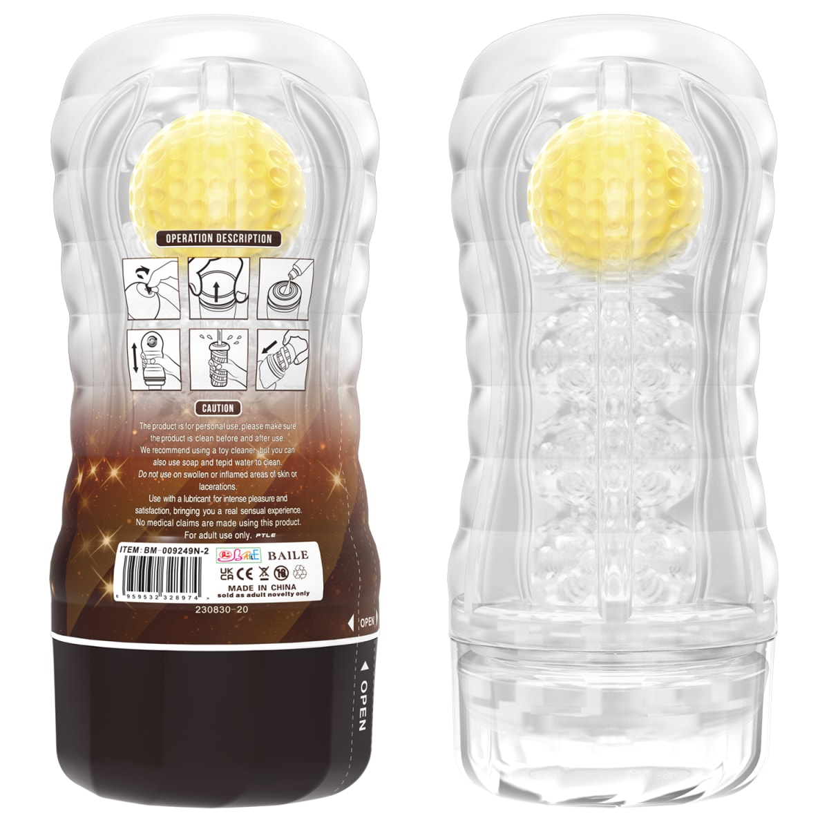 Masturbador en copa con bola estimulante 42