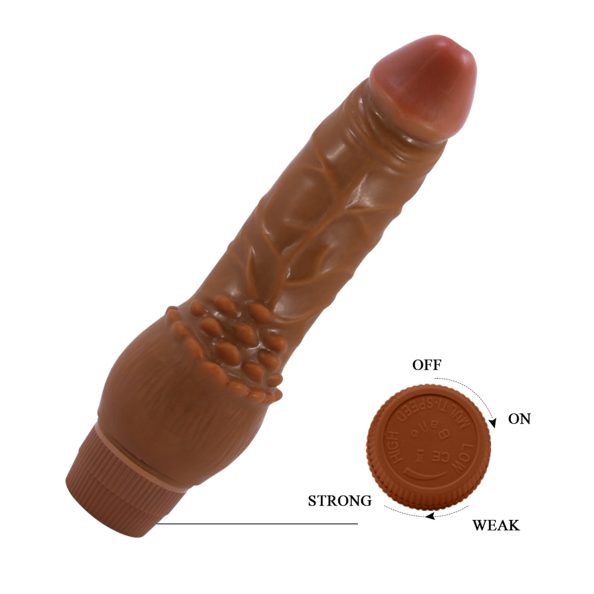 Vibrador TPR Clark marrón 17 cm3