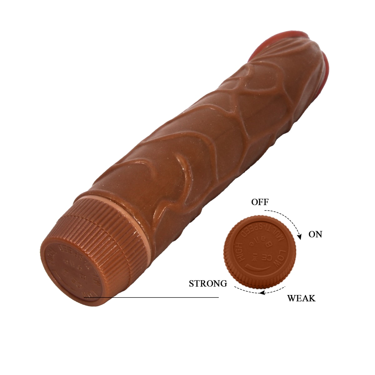 Vibrador TPR Bob marrón 20 cm3