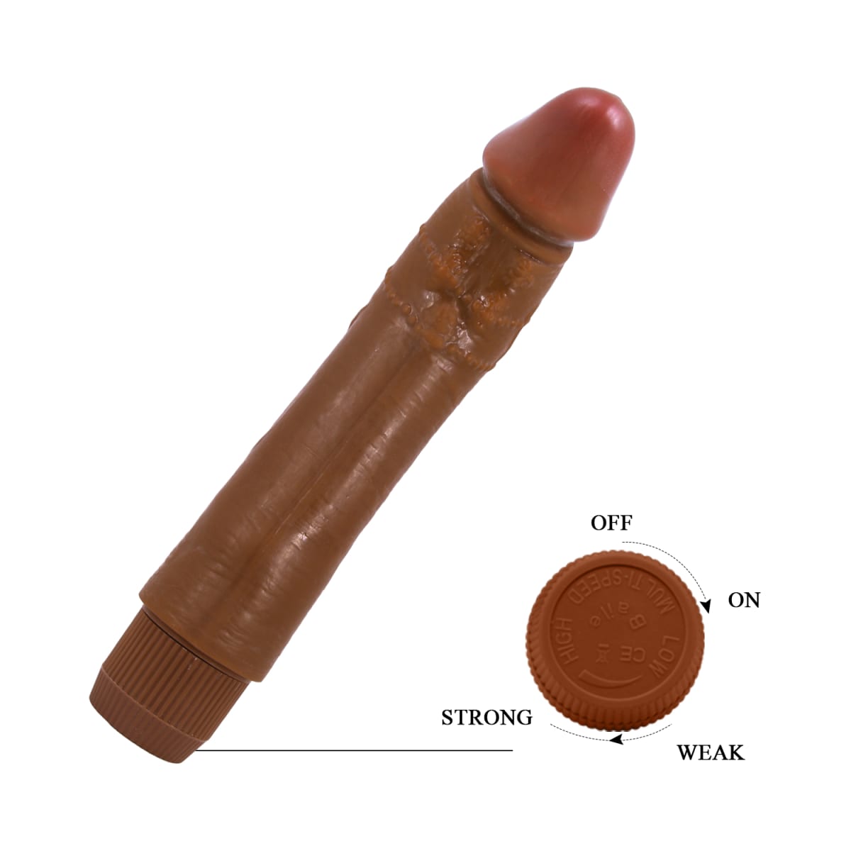 Vibrador TPR Dybbuk marrón 22 cm3