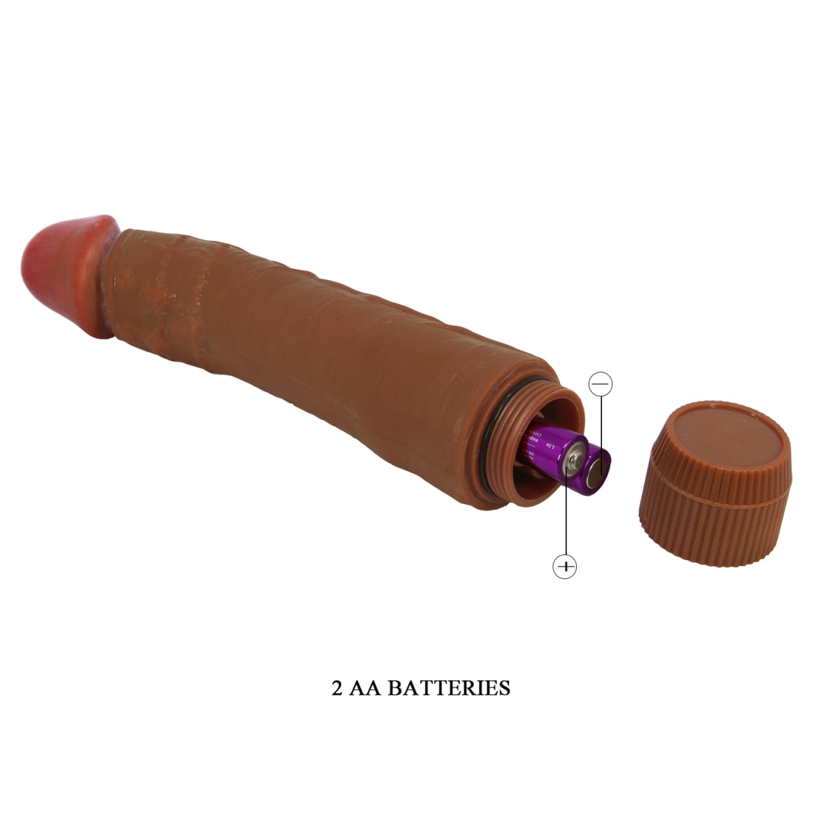 Vibrador TPR Dybbuk marrón 22 cm4