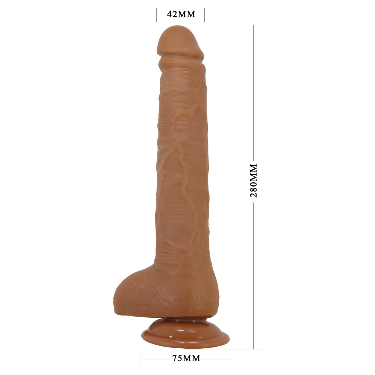 Dildo realista Dick marrón 28 cm4