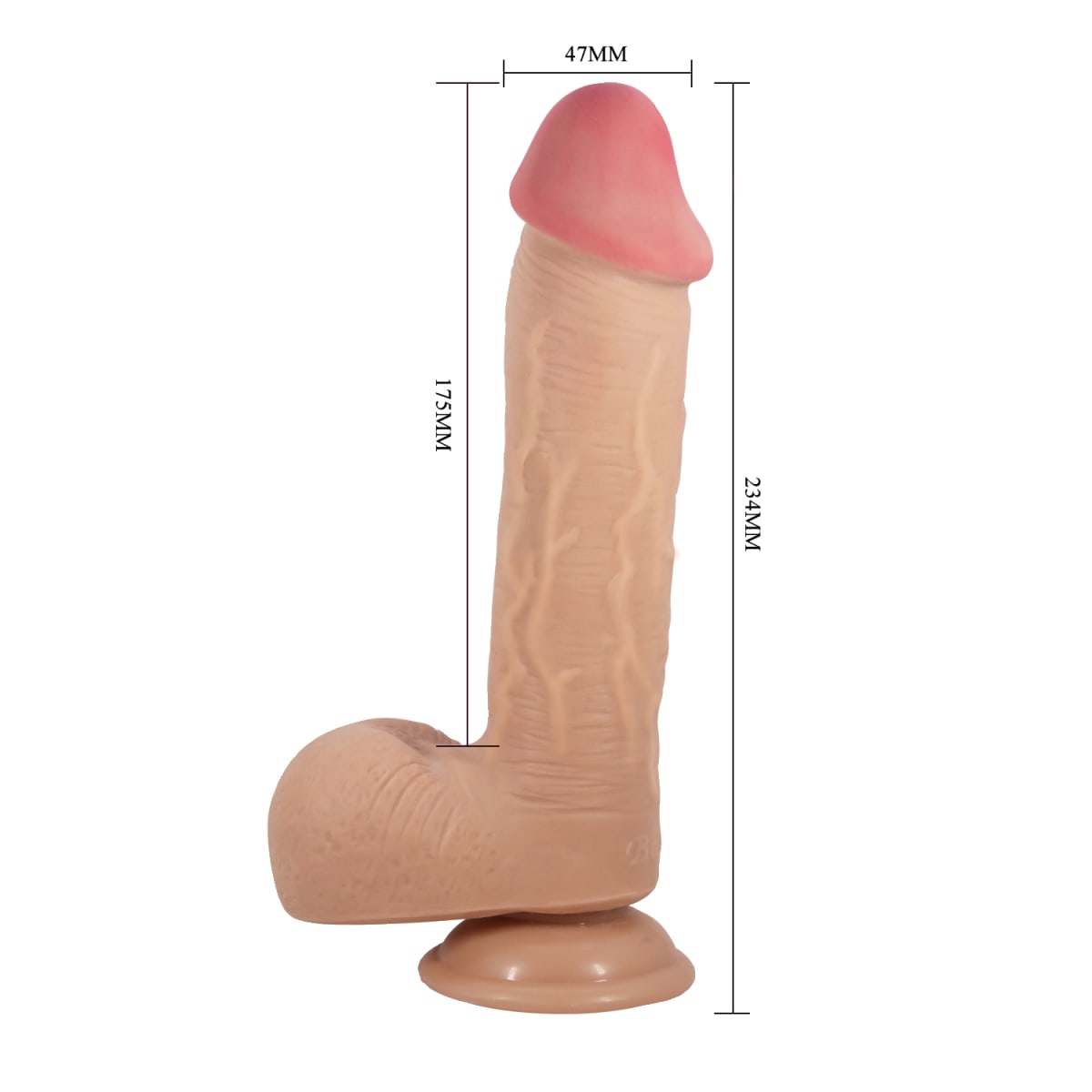Dildo ultrarealista doble capa Emeka 22 cm5