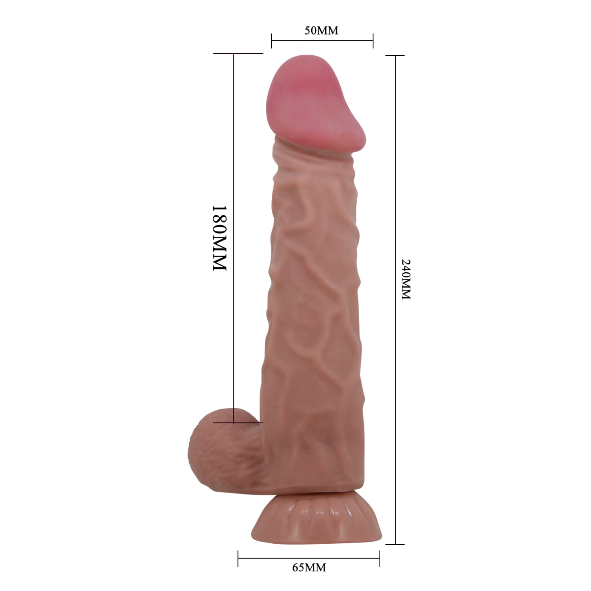 Dildo ultrarealista doble capa Orton latin 18 cm4
