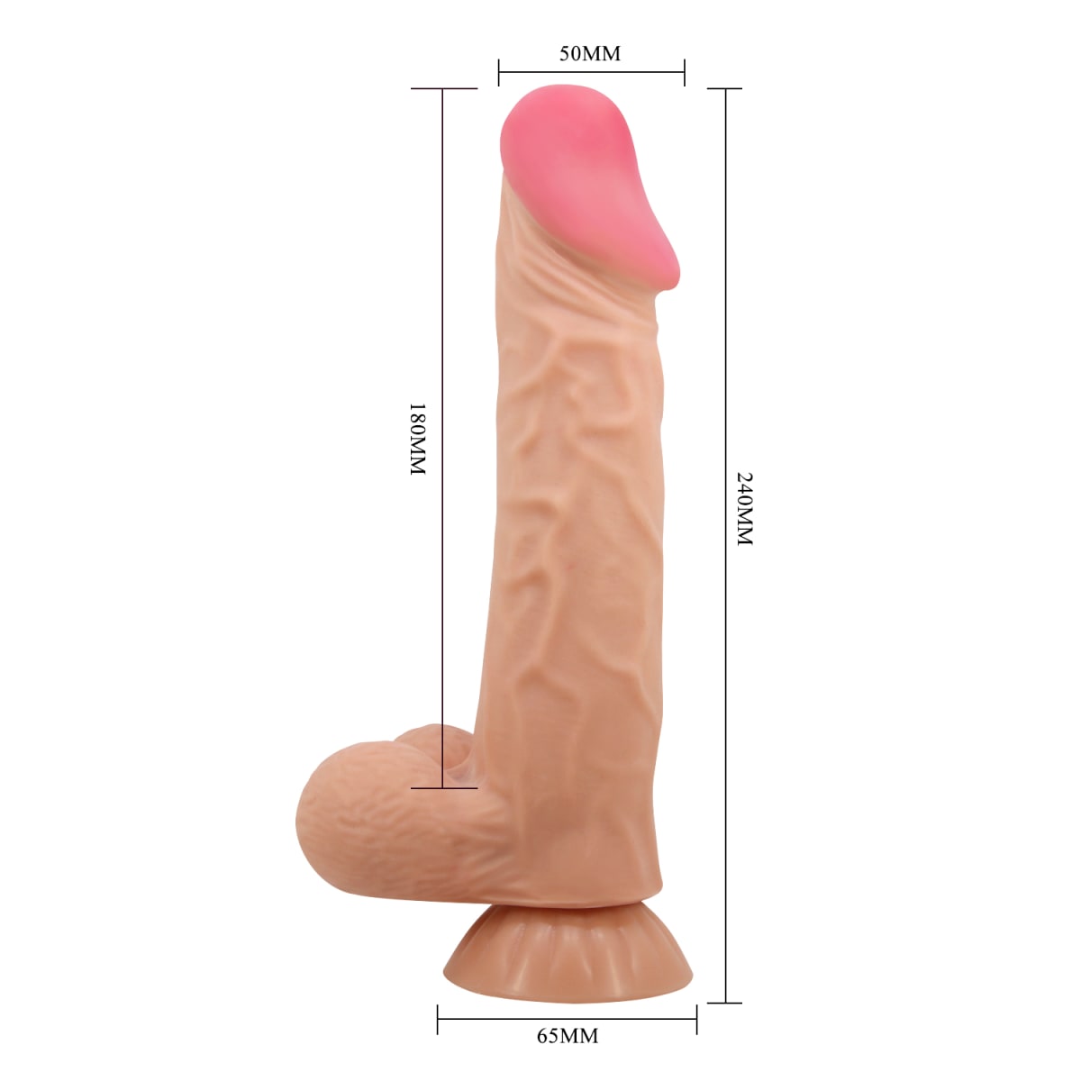 Dildo ultrarealista doble capa Orton 18 cm5