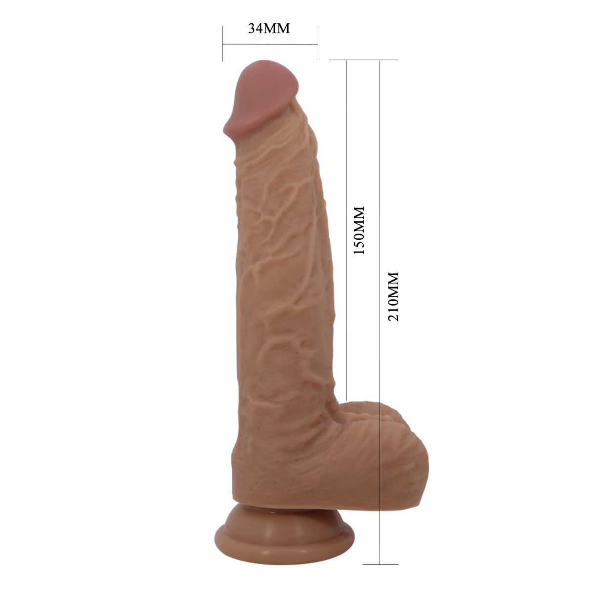 Vibrador realista retractil Jonathan C/remoto 15 cm5