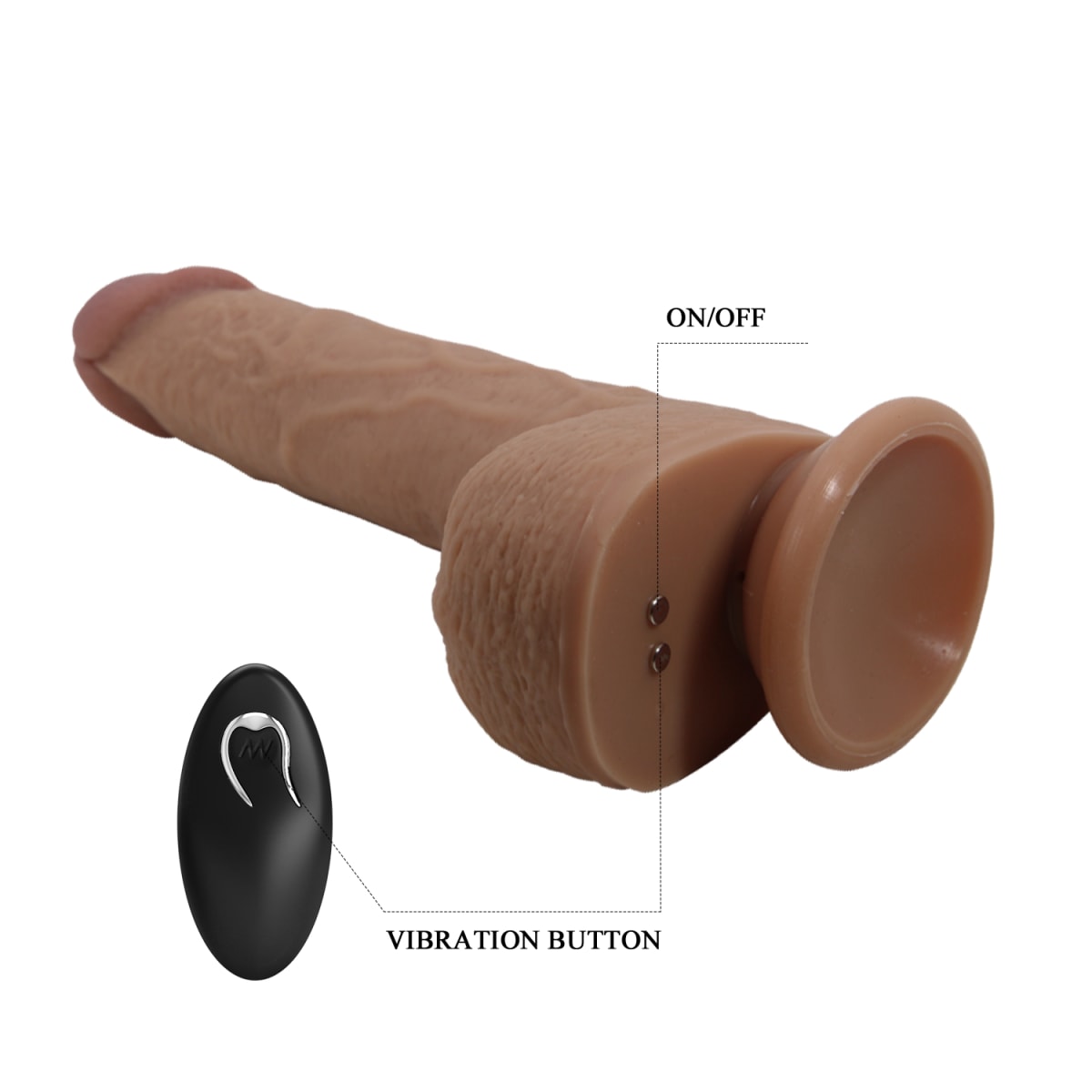 Vibrador realista retractil Jonathan C/remoto 15.5 cm3