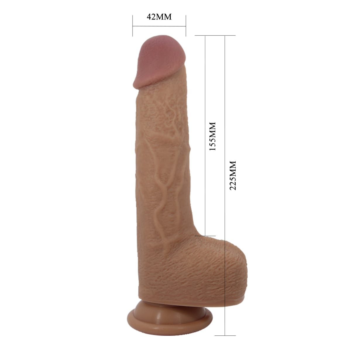 Vibrador realista retractil Jonathan C/remoto 15.5 cm5