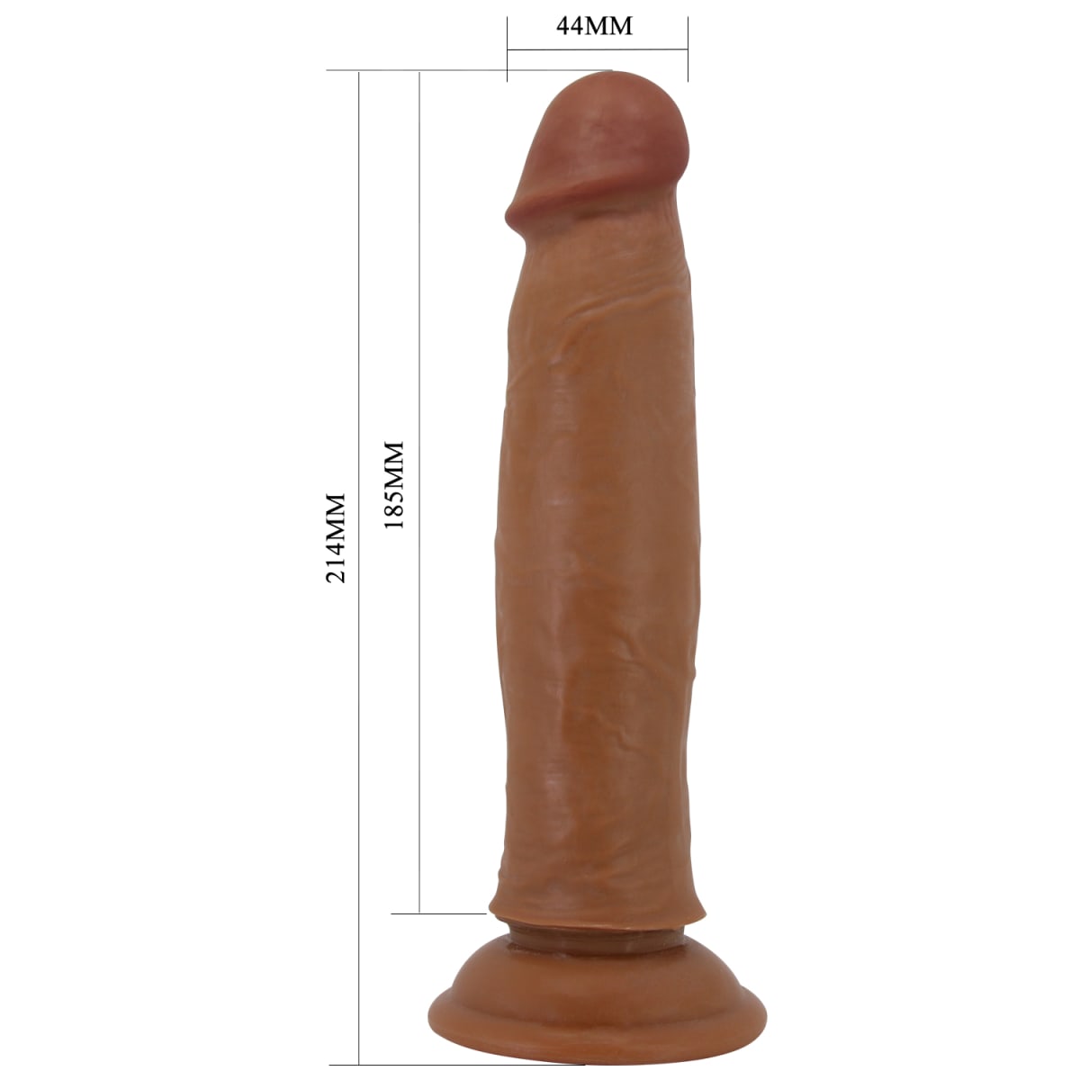 Dildo ultrarealista doble capa Keon marrón 18.5 cm4