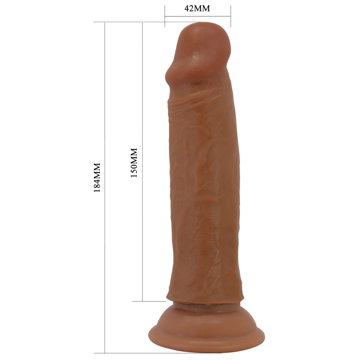 Dildo ultrarealista doble capa Quentin marrón 15 cm3