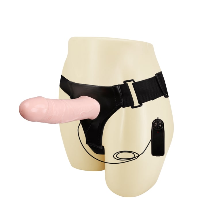 Protesis vibradora másculina con arnes ajustable 16.5 cm1