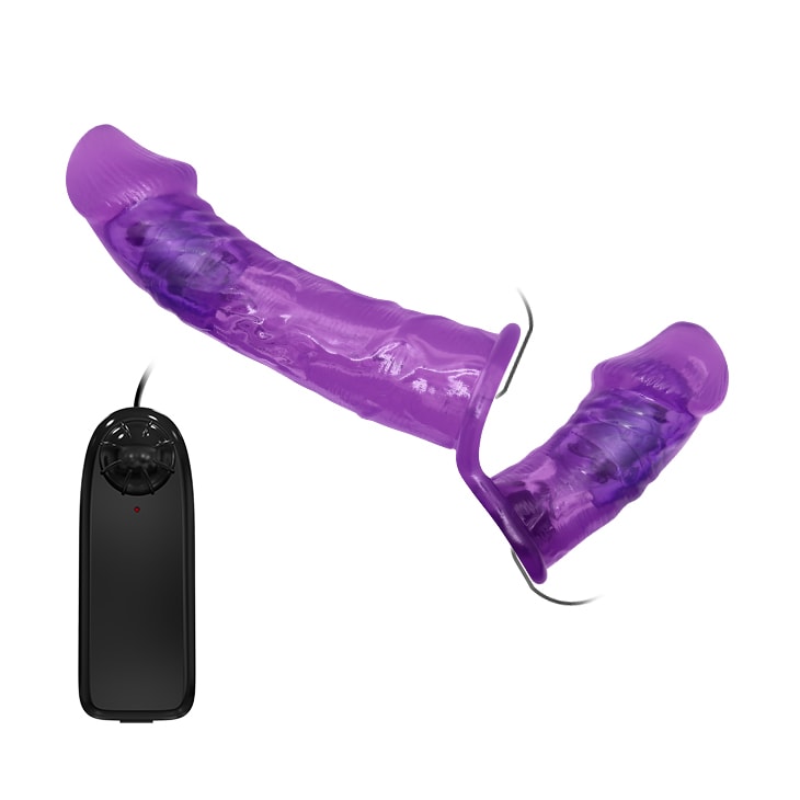 Vibrador doble con arnes ajustable 17.5 cm y 11 cm 22