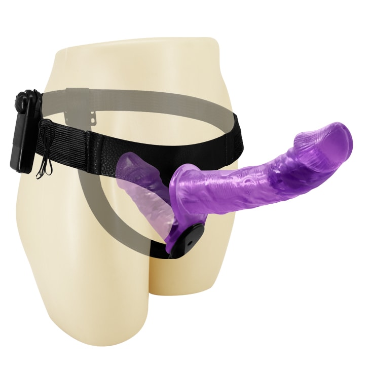 Vibrador doble con arnes ajustable 17.5 cm y 11 cm 23