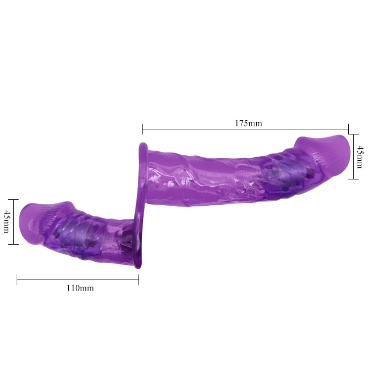 Vibrador doble con arnes ajustable 17.5 cm y 11 cm 26