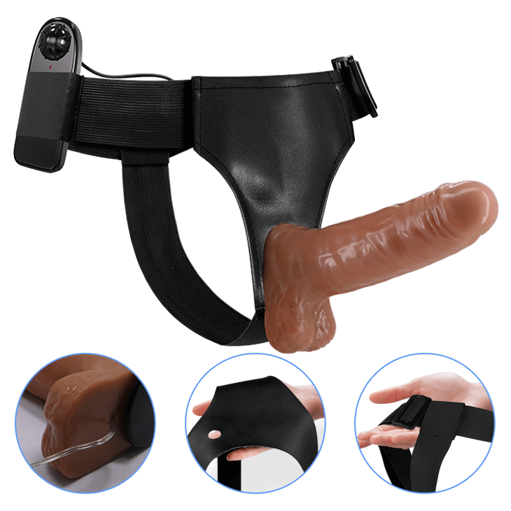Vibrador ultra realista con arnes ajustable 13.5 cm5