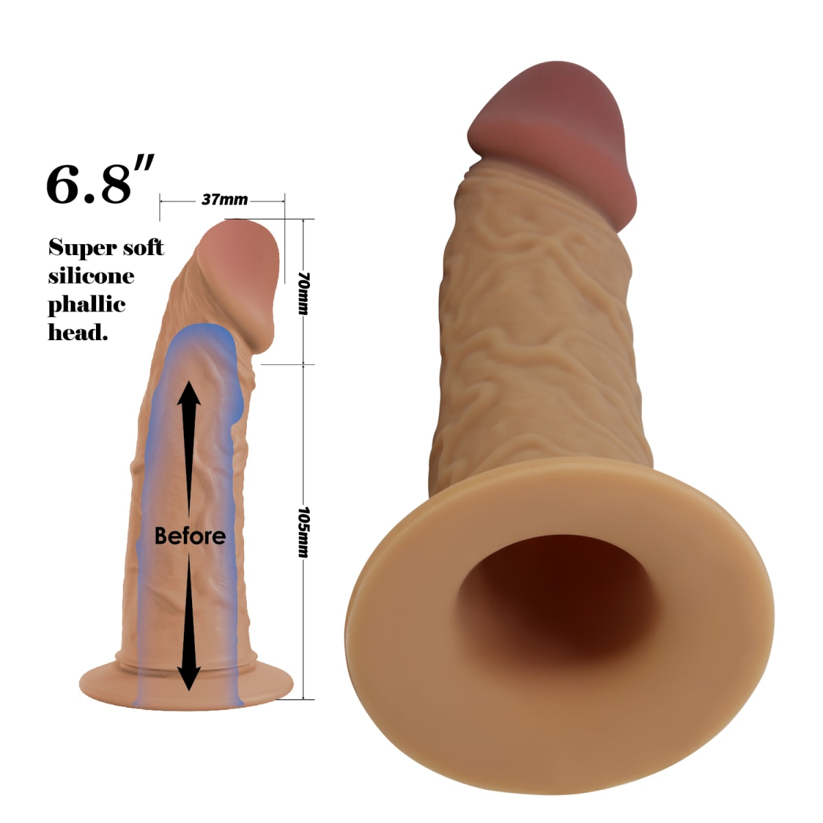 Prótesis masculina realista Houston 17.5 cm3