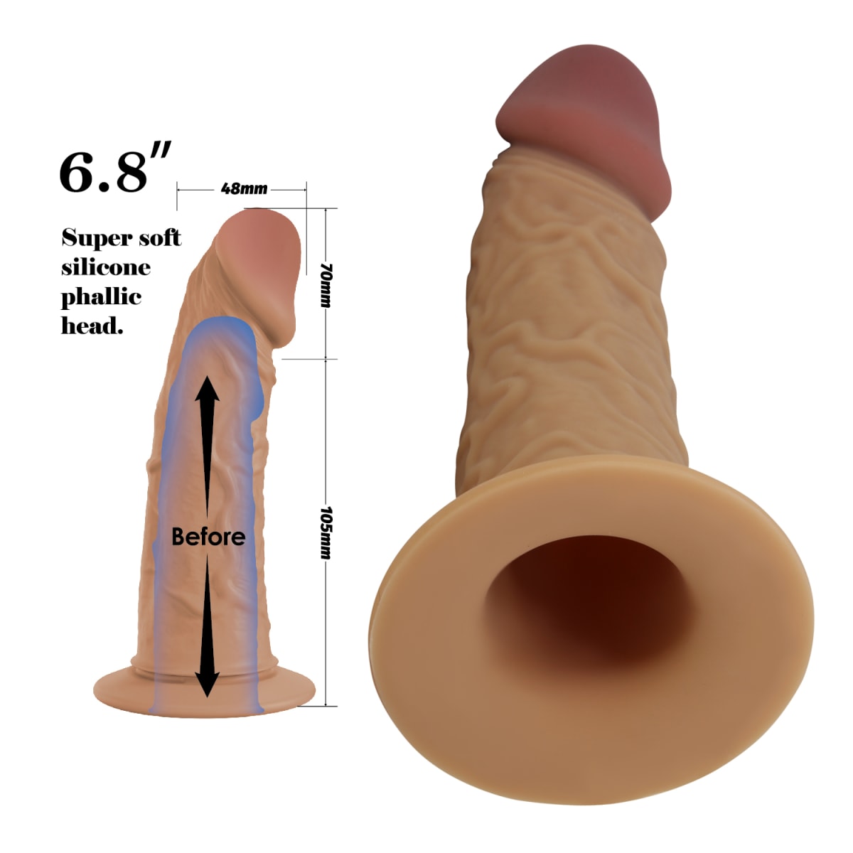 Prótesis vibradora masculina realista Draven 17.5 cm2