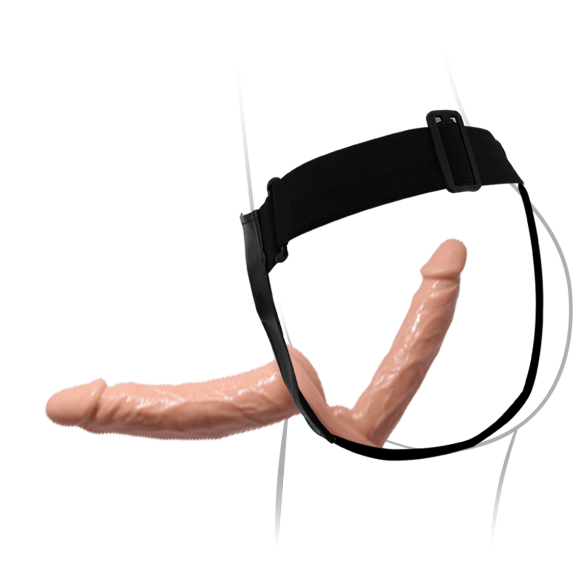 Dildo doble con arnes ajustable 18 cm y 15 cm4