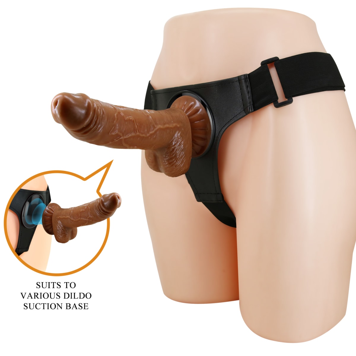 Dildo con arnes ajustable Michael 15 cm7