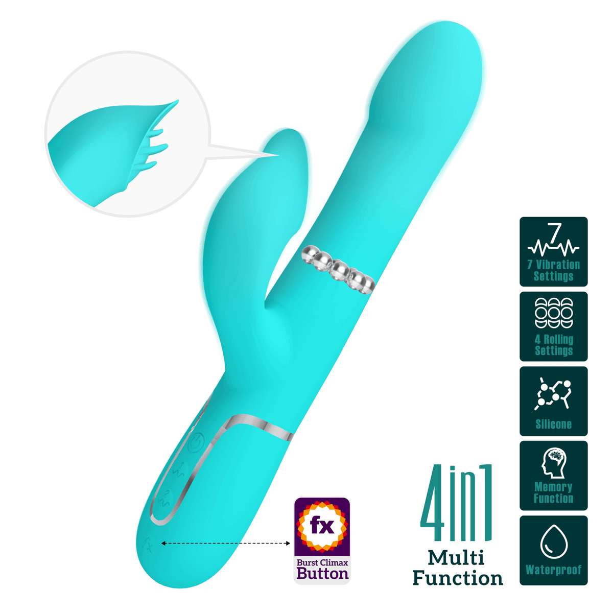 Vibrador rabbit bolas estimulantes Fabin - Recargable1