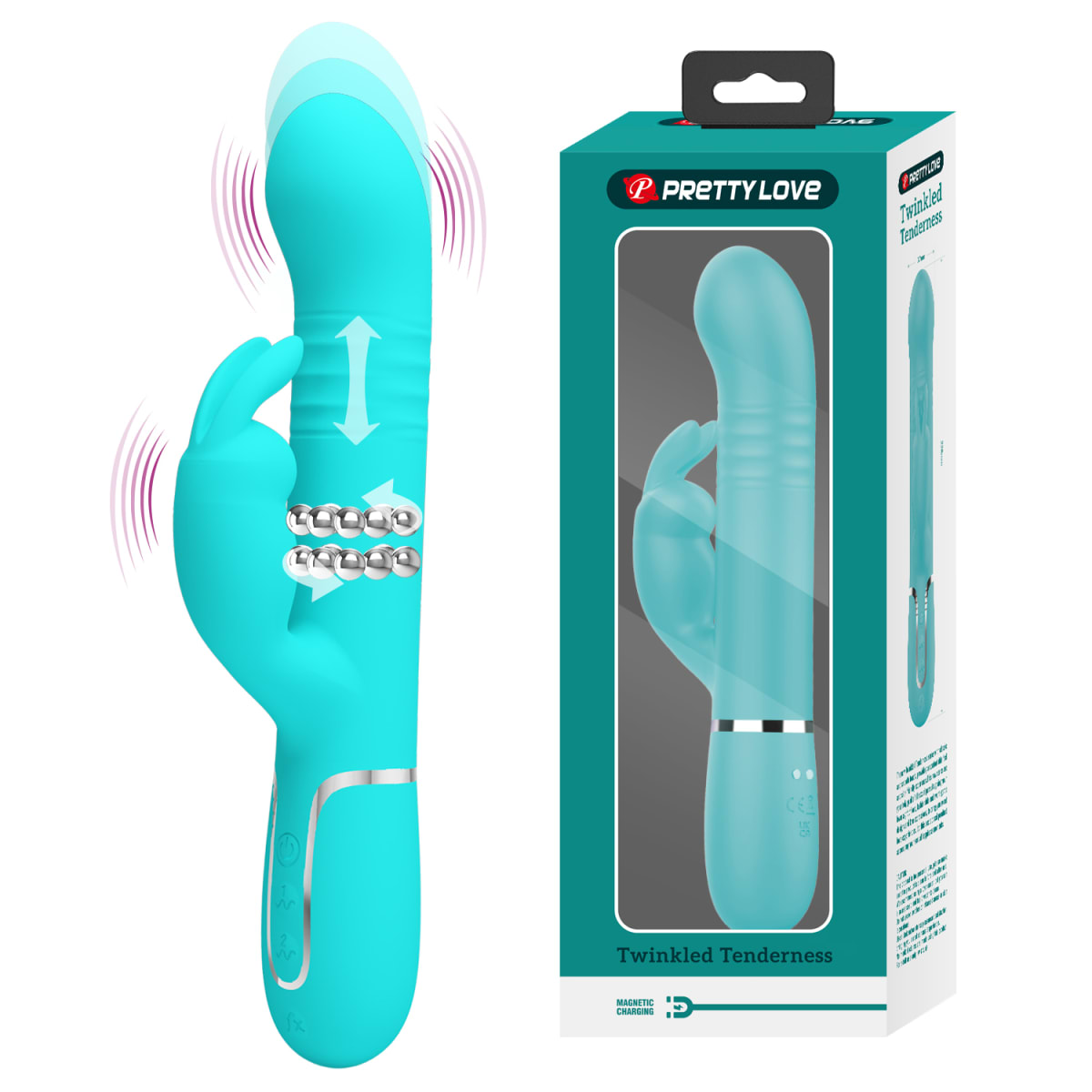 Vibrador retractil Coale Cyan recargable1