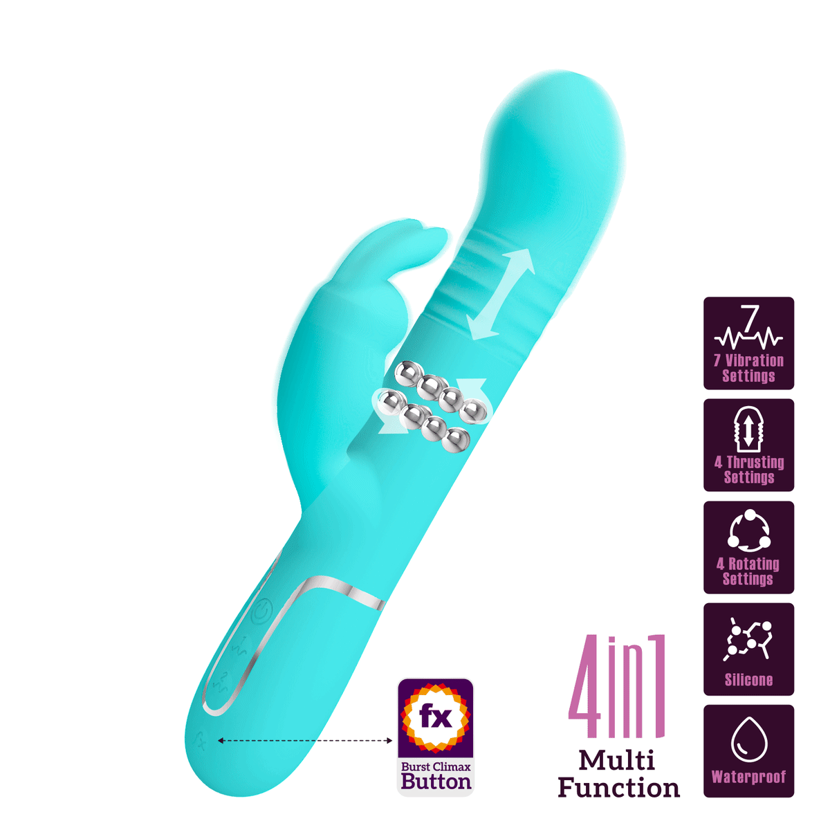 Vibrador retractil Coale Cyan recargable2