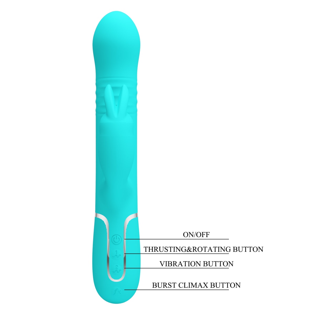 Vibrador retractil Coale Cyan recargable3