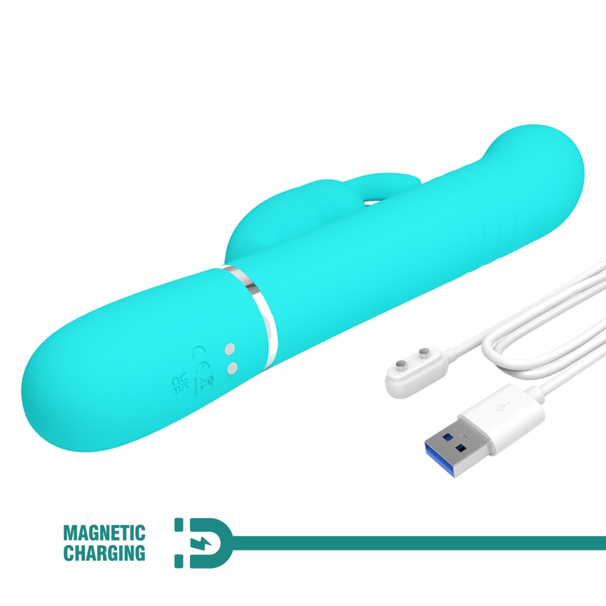 Vibrador retractil Coale Cyan recargable4
