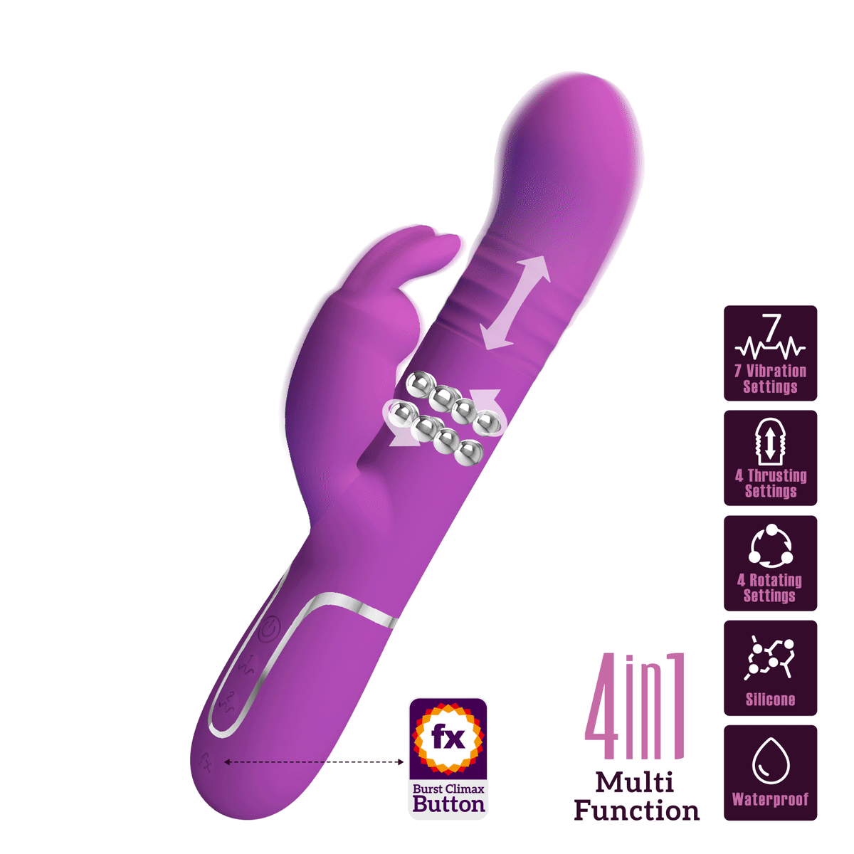 Vibrador rabbit retractil Coale - Recargable1