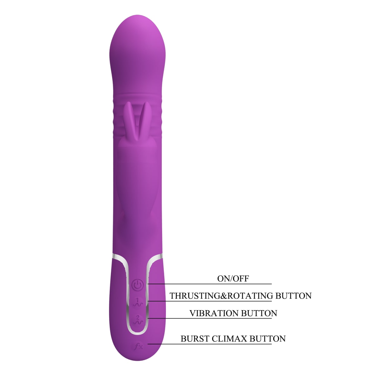 Vibrador rabbit retractil Coale - Recargable3