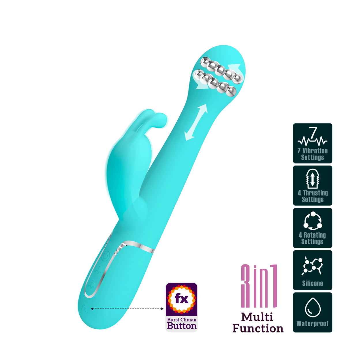 Vibrador rabbit retractil Dejon - Recargable1