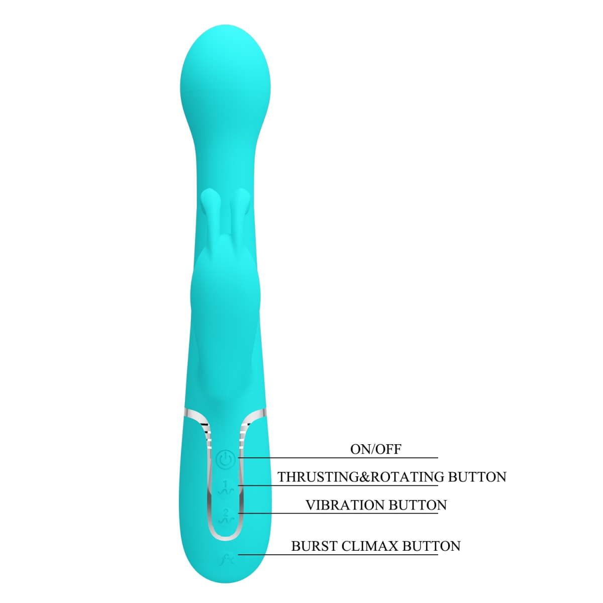 Vibrador rabbit retractil Dejon - Recargable3