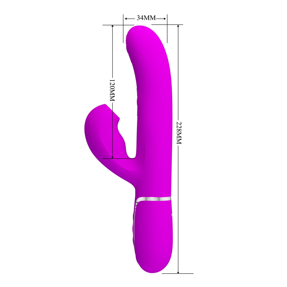 Vibrador rabbit con funciones de toque Perdita - Recargable2