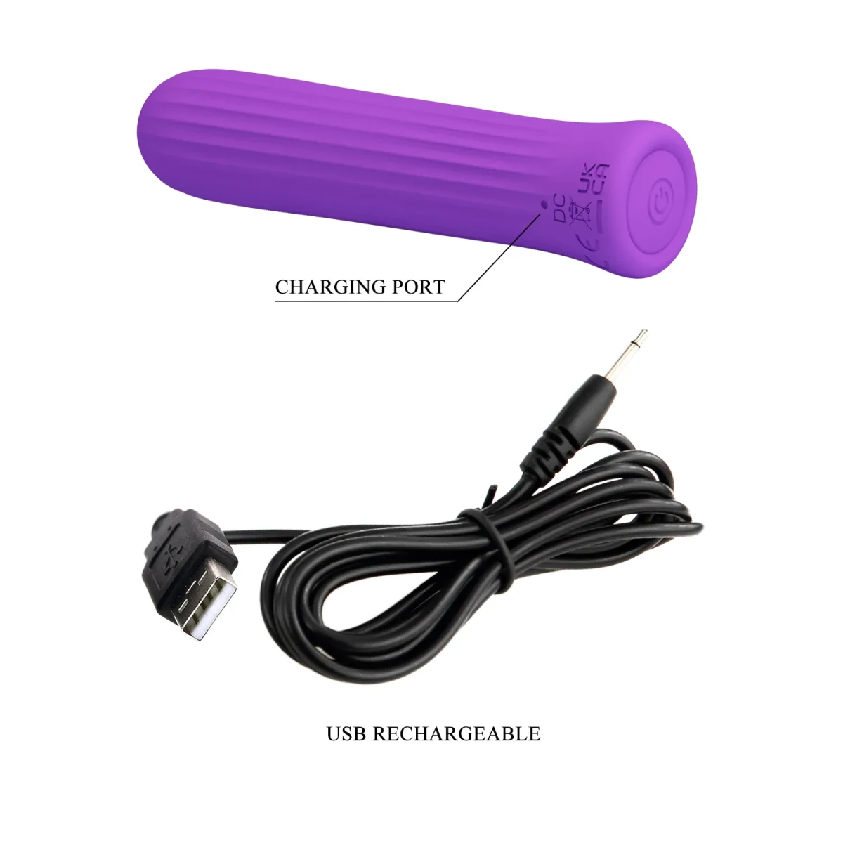 Bala vibrador recargable Blanche color morado5