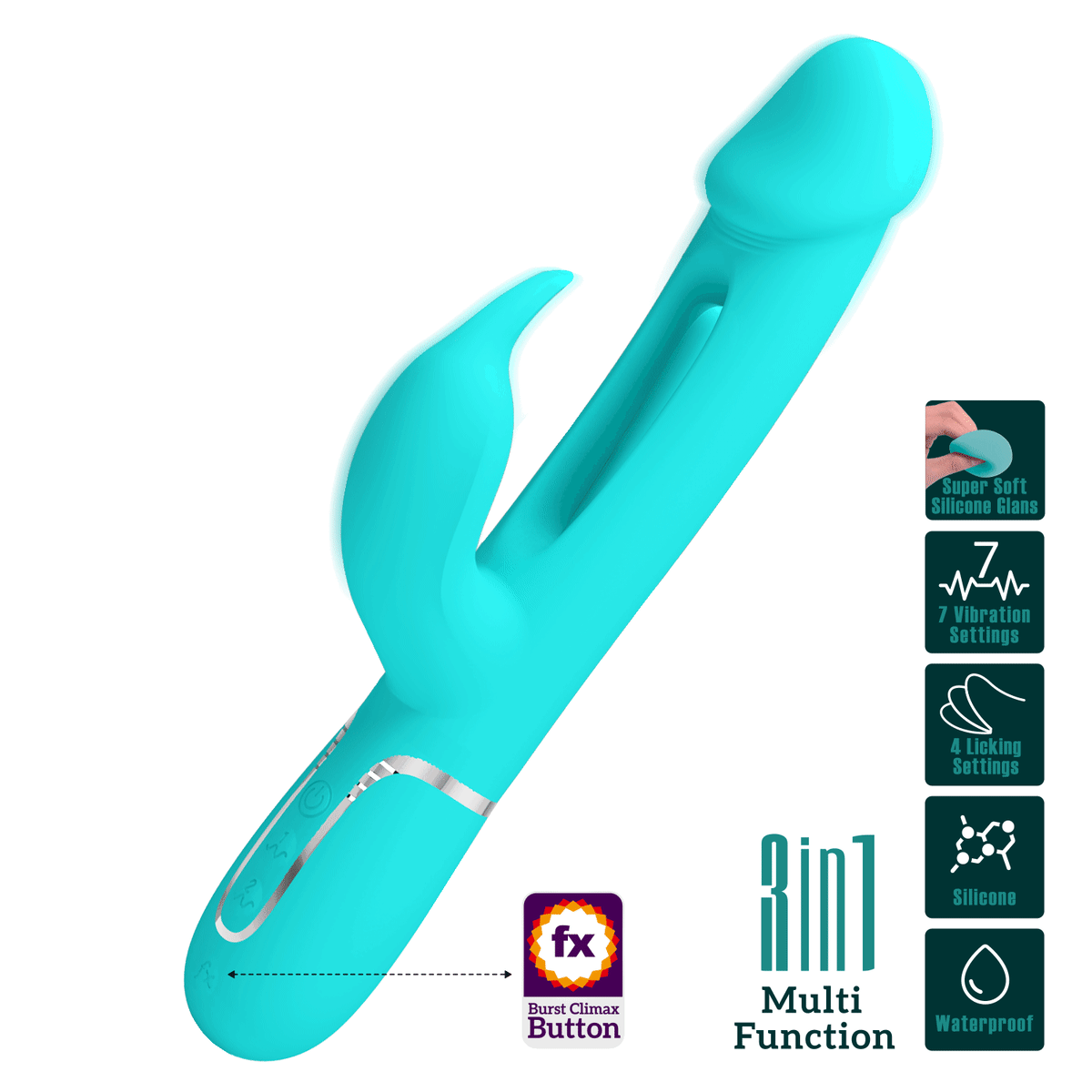 Vibrador rabbit con lengua interior Kampas - Recargable1