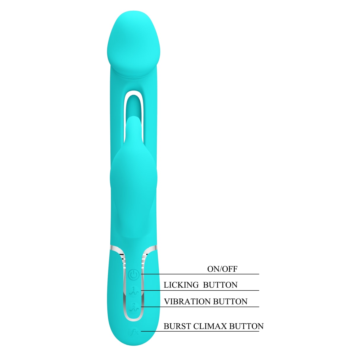 Vibrador rabbit con lengua interior Kampas - Recargable4